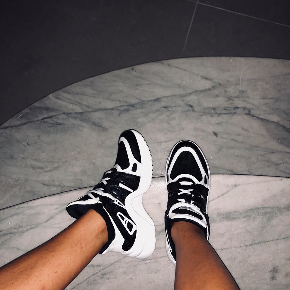 chanel sneakers on feet